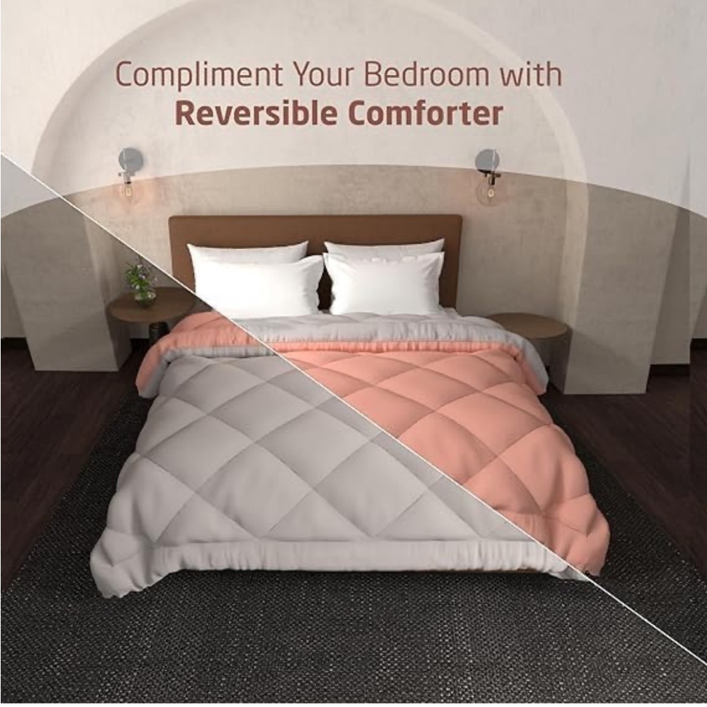 Comforter Queen 200 GSM Microfiber Filling/Lightweight Super Soft Reversible - Picture 3 of 5